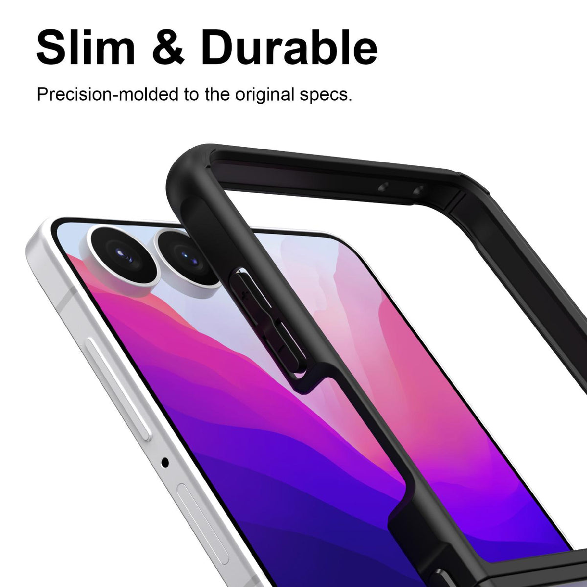 For Galaxy Z Flip8 5G Fan Dun Series TPU Hybrid PC Frosted Phone Case - Black - EDA008121105A