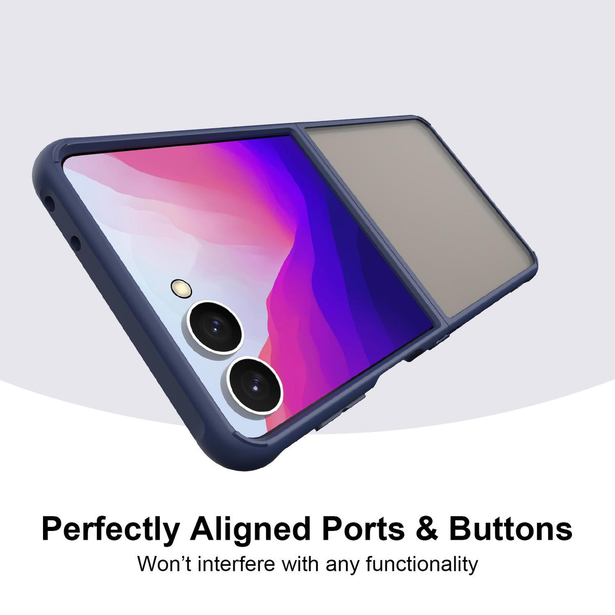 For Galaxy Z Flip8 5G Fan Dun Series TPU Hybrid PC Frosted Phone Case - Blue - EDA008121105B