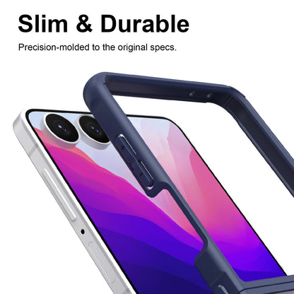 For Galaxy Z Flip8 5G Fan Dun Series TPU Hybrid PC Frosted Phone Case - Blue - EDA008121105B