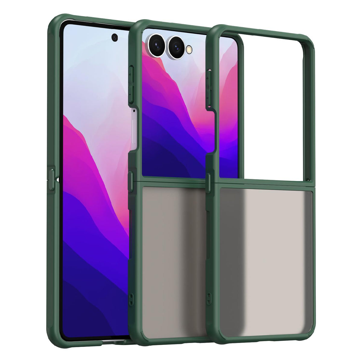 For Galaxy Z Flip8 5G Fan Dun Series TPU Hybrid PC Frosted Phone Case - Green - EDA008121105C