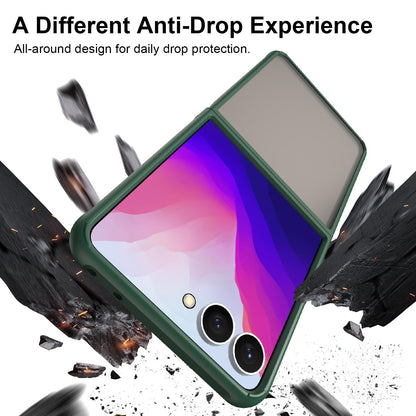 For Galaxy Z Flip8 5G Fan Dun Series TPU Hybrid PC Frosted Phone Case - Green - EDA008121105C