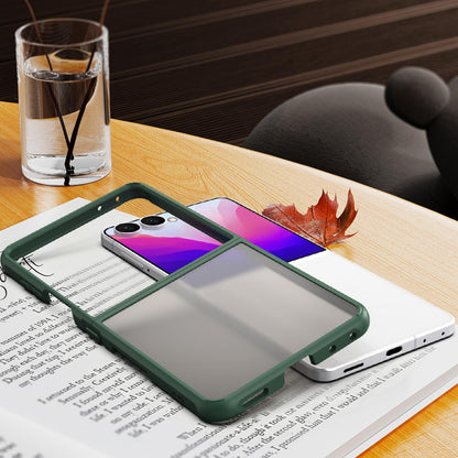 For Galaxy Z Flip8 5G Fan Dun Series TPU Hybrid PC Frosted Phone Case - Green - EDA008121105C