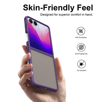 For Galaxy Z Flip8 5G Fan Dun Series TPU Hybrid PC Frosted Phone Case - Purple - EDA008121105D