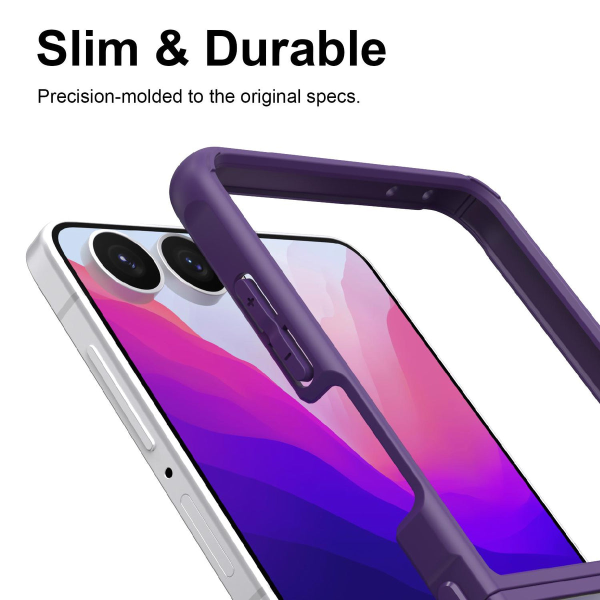 For Galaxy Z Flip8 5G Fan Dun Series TPU Hybrid PC Frosted Phone Case - Purple - EDA008121105D