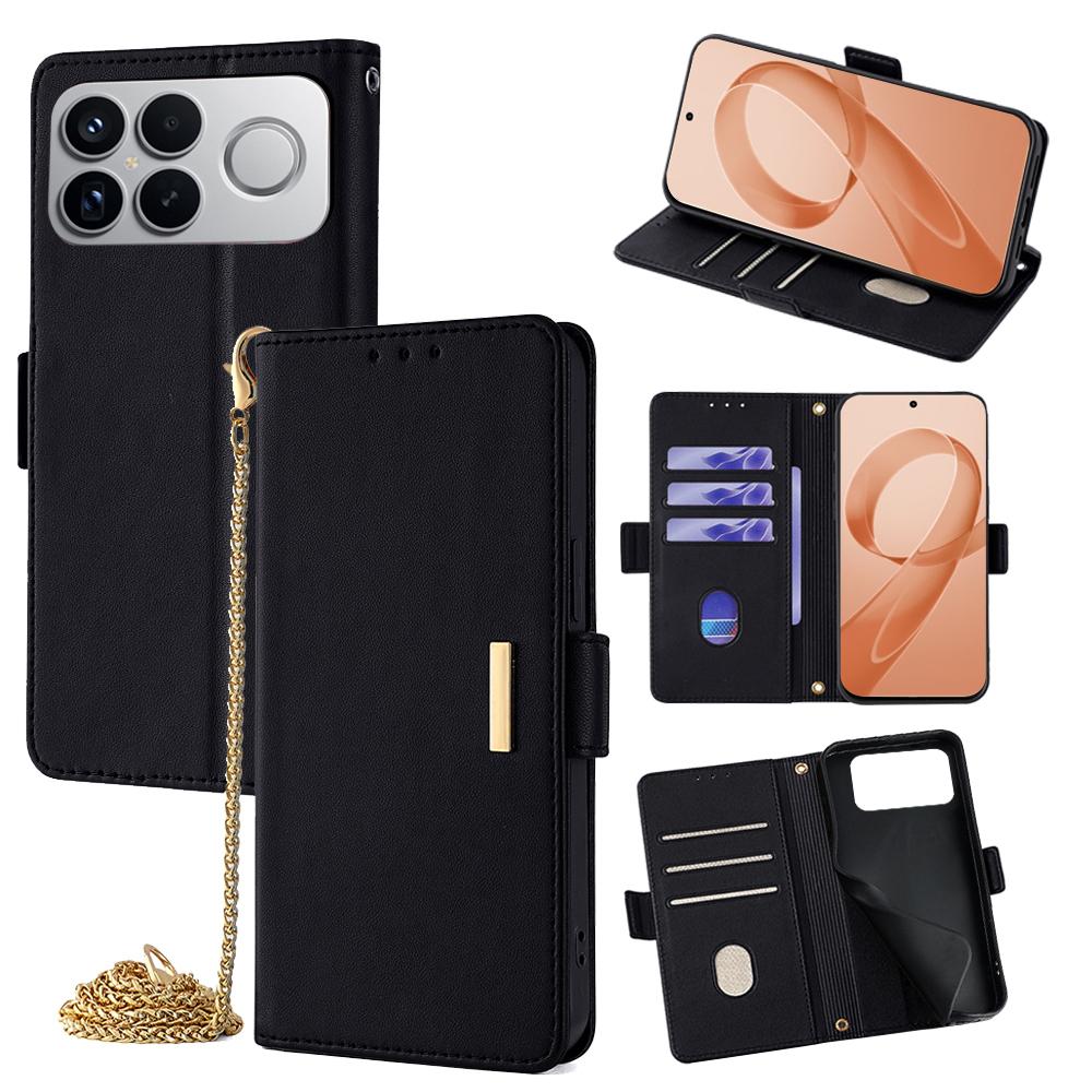 For Redmi K90 Pro Max / Poco F8 Ultra Crossbody Chain Leather Phone Case(Black)