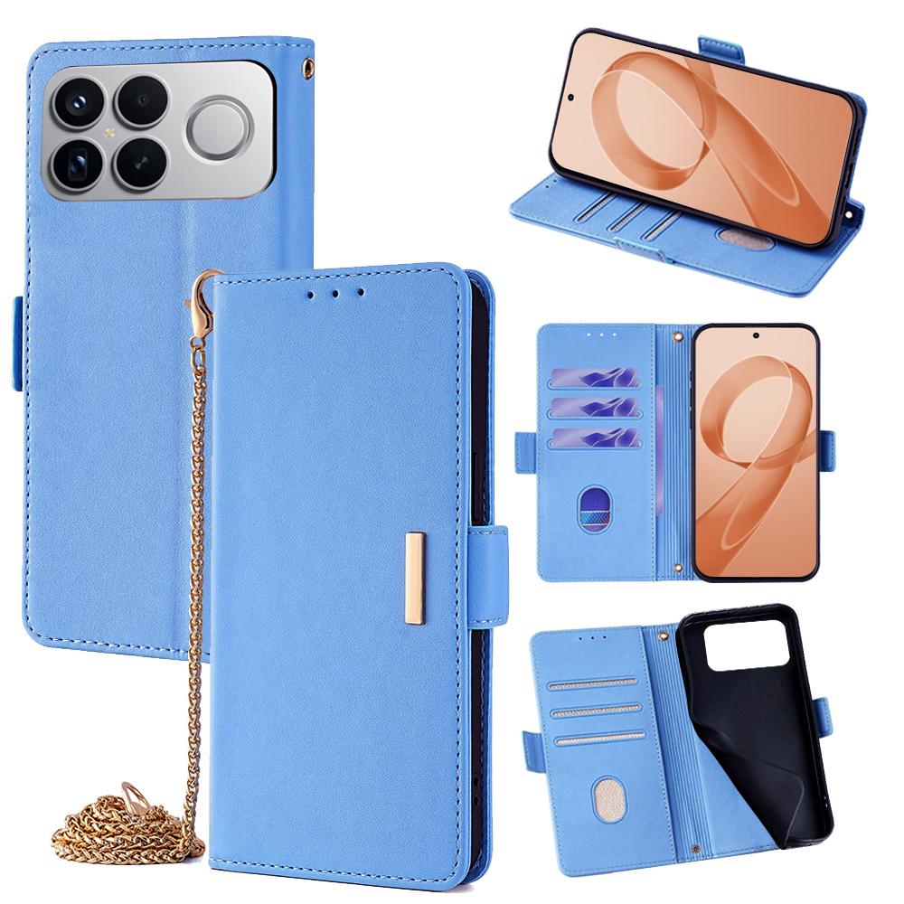 For Redmi K90 Pro Max / Poco F8 Ultra Crossbody Chain Leather Phone Case(Blue)