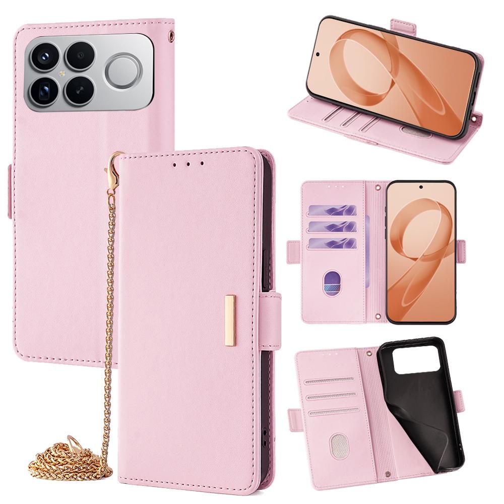 For Redmi K90 Pro Max / Poco F8 Ultra Crossbody Chain Leather Phone Case(Pink)