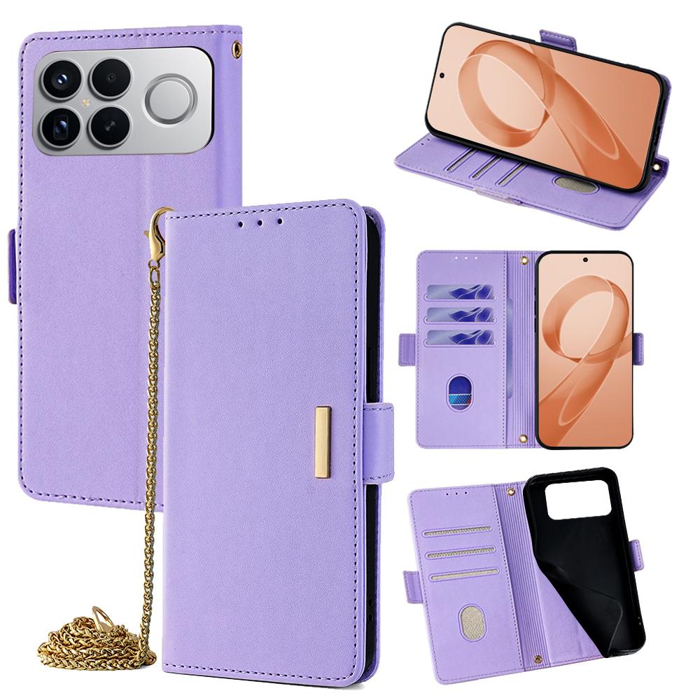 For Redmi K90 Pro Max / Poco F8 Ultra Crossbody Chain Leather Phone Case(Purple)