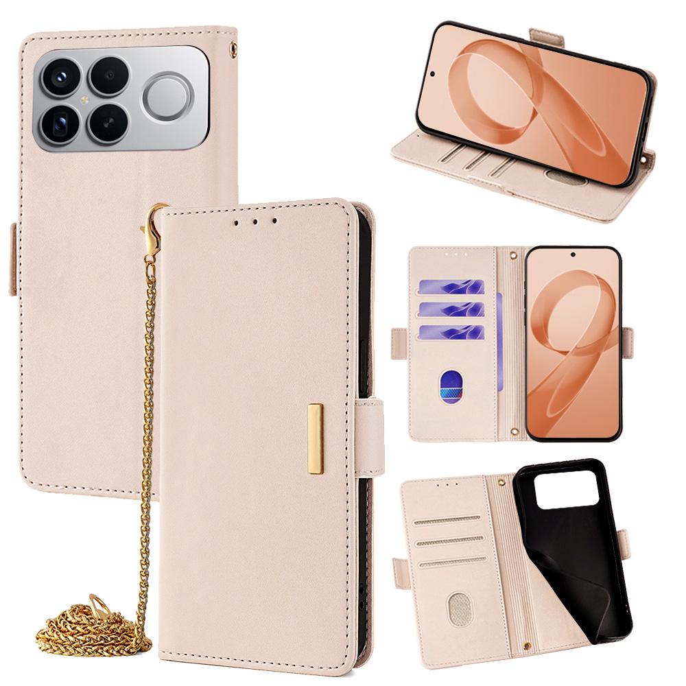 For Redmi K90 Pro Max / Poco F8 Ultra Crossbody Chain Leather Phone Case(White)