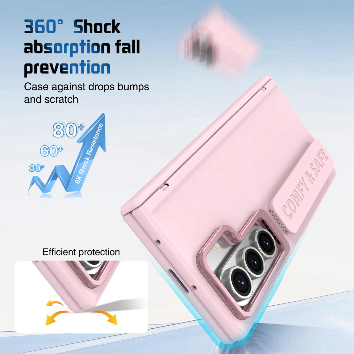 For Galaxy Z Fold8 Ultra 5G Film Integrated Lens Frame Bracket Phone Case with Wristband - Pink - EDA008133605A