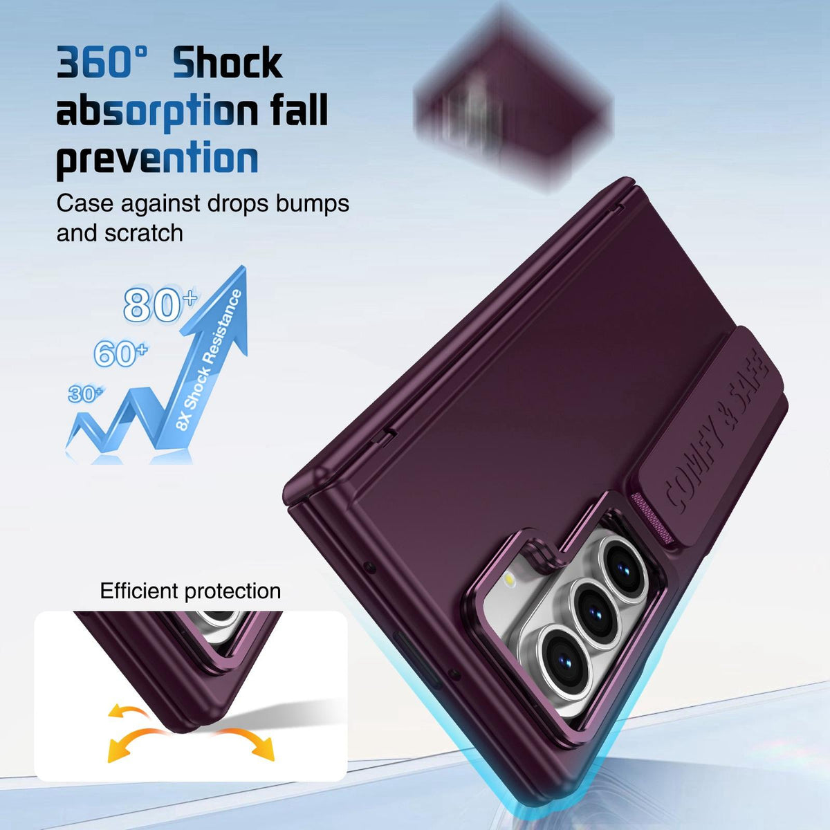 For Galaxy Z Fold8 Ultra 5G Film Integrated Lens Frame Bracket Phone Case with Wristband - Wine Red - EDA008133605D