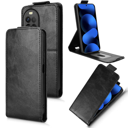 For Huawei nova 16z 5G Magnetic Vertical Flip Leather Phone Case with Buckle - Black - EDA008171516A