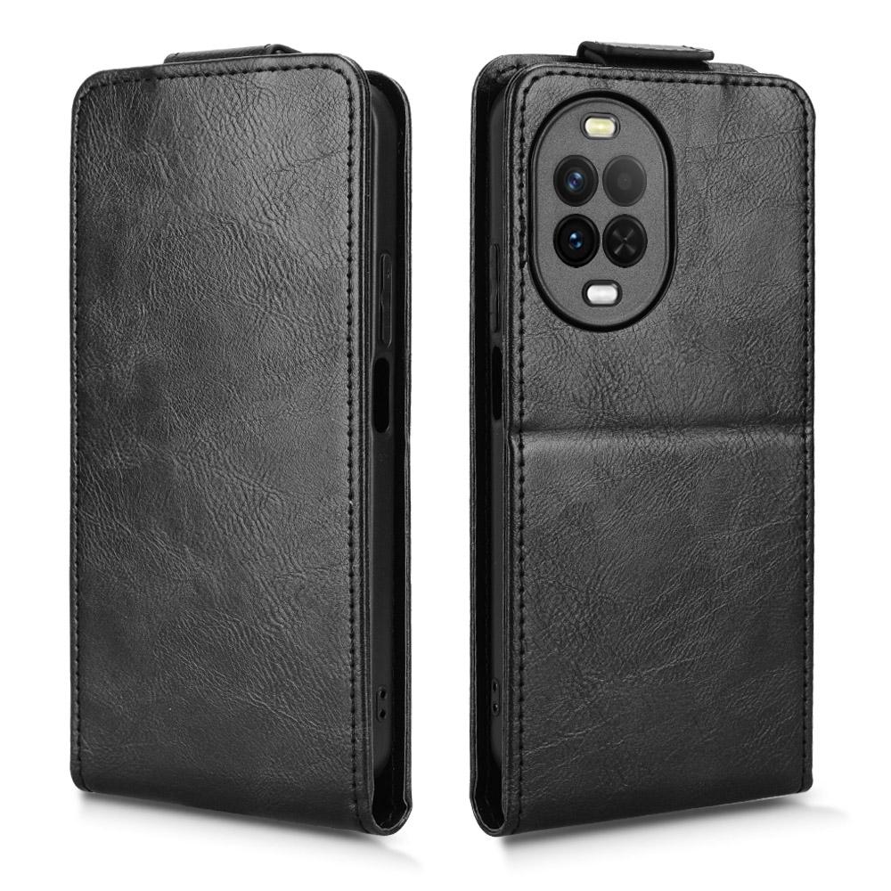 For Huawei nova 16z 5G Magnetic Vertical Flip Leather Phone Case with Buckle - Black - EDA008171516A