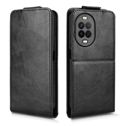For Huawei nova 16z 5G Magnetic Vertical Flip Leather Phone Case with Buckle - Black - EDA008171516A