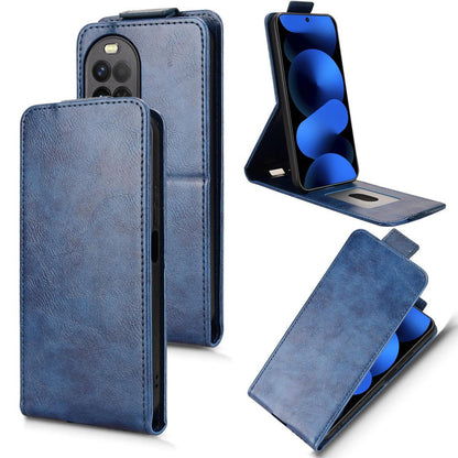 For Huawei nova 16z 5G Magnetic Vertical Flip Leather Phone Case with Buckle - Blue - EDA008171516B