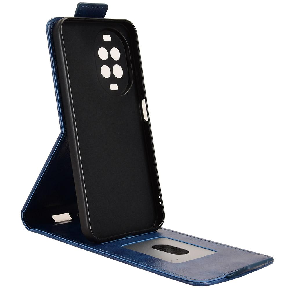For Huawei nova 16z 5G Magnetic Vertical Flip Leather Phone Case with Buckle - Blue - EDA008171516B