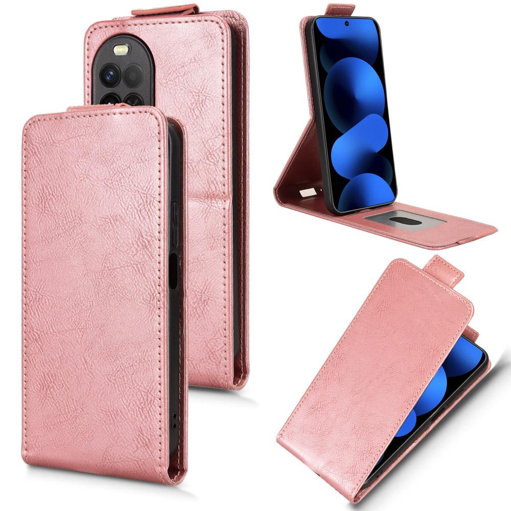 For Huawei nova 16z 5G Magnetic Vertical Flip Leather Phone Case with Buckle - Rose Gold - EDA008171516C
