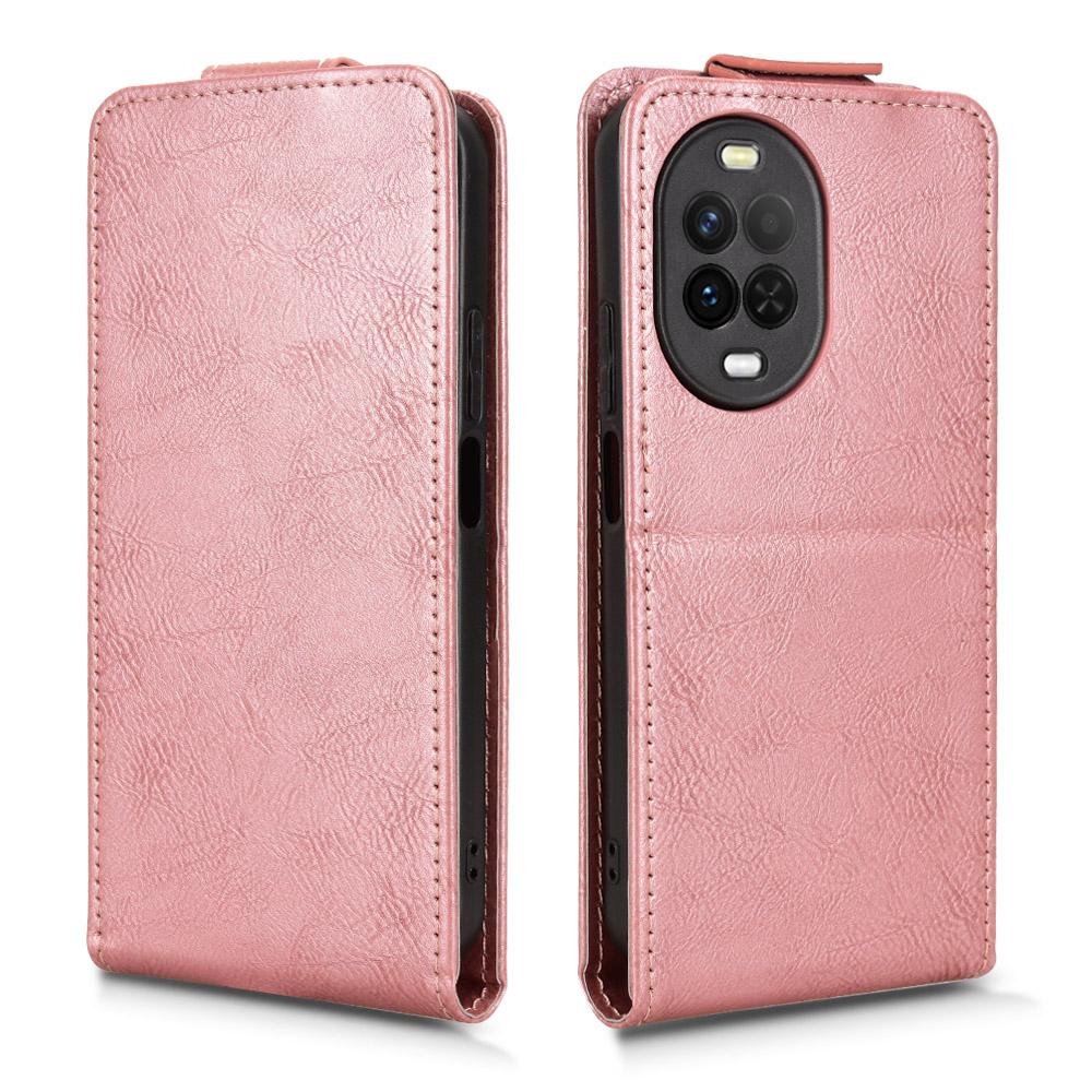 For Huawei nova 16z 5G Magnetic Vertical Flip Leather Phone Case with Buckle - Rose Gold - EDA008171516C