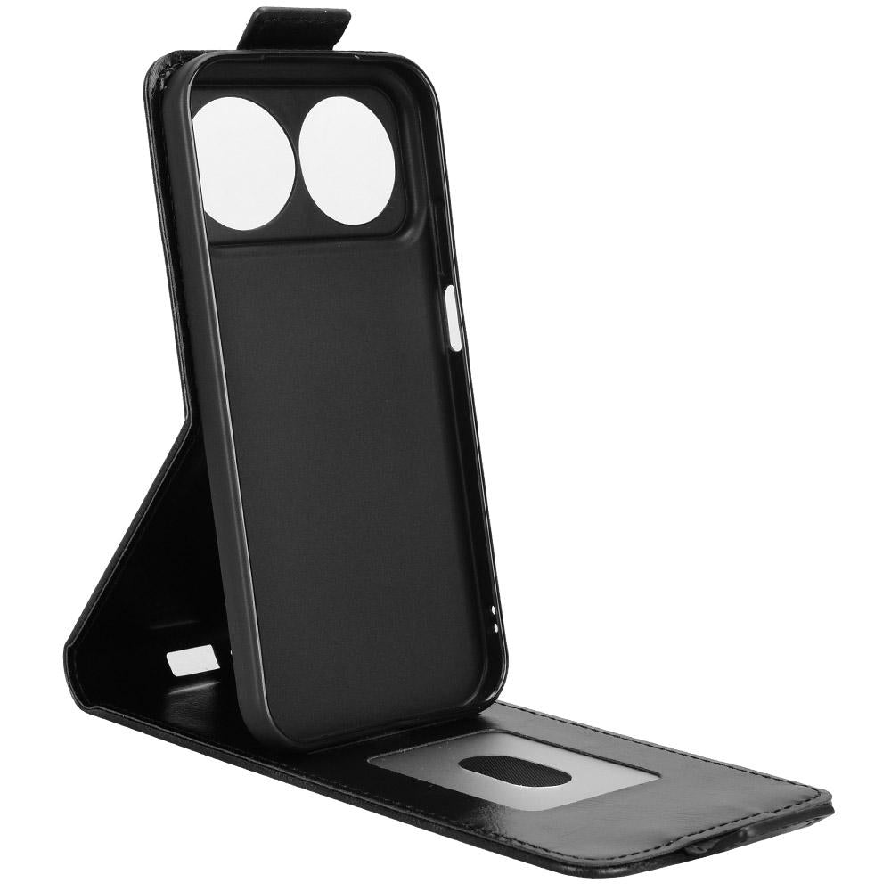 For Huawei nova 16 5G Magnetic Vertical Flip Leather Phone Case with Buckle - Black - EDA008171517A
