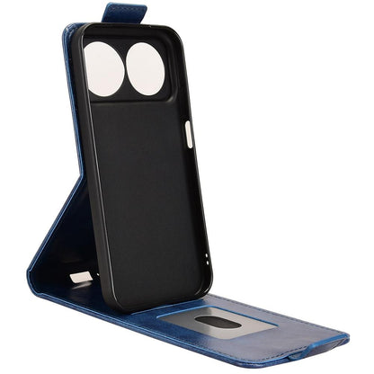 For Huawei nova 16 5G Magnetic Vertical Flip Leather Phone Case with Buckle - Blue - EDA008171517B