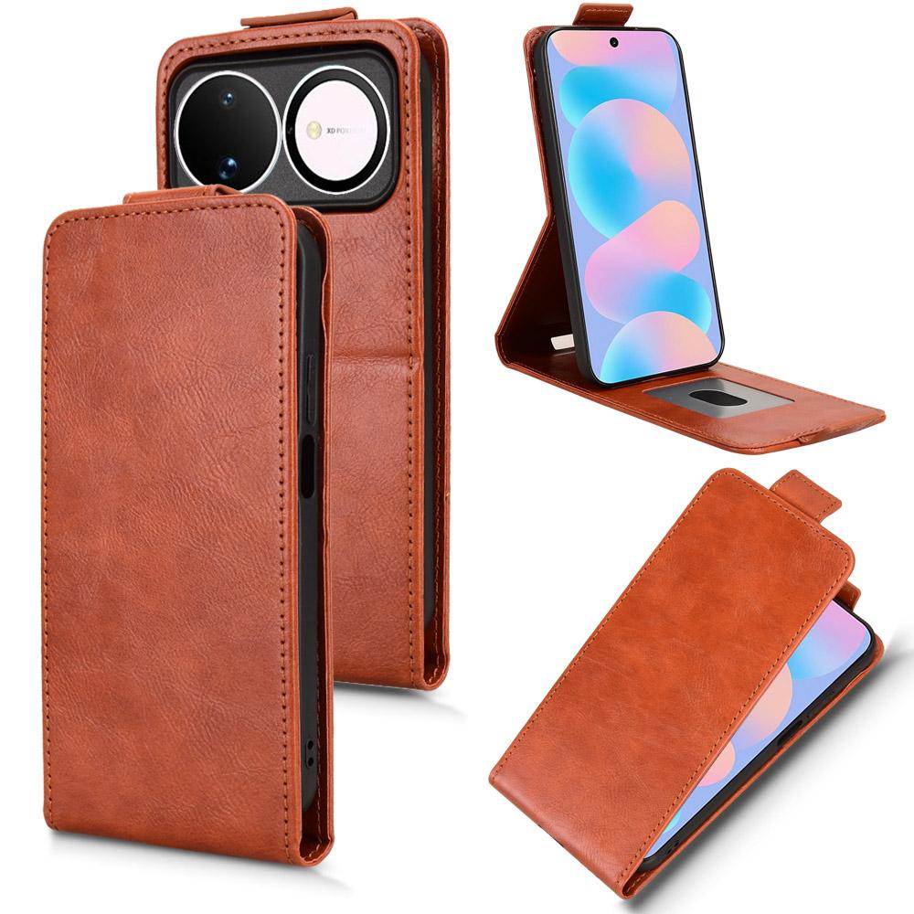 For Huawei nova 16 5G Magnetic Vertical Flip Leather Phone Case with Buckle - Brown - EDA008171517D