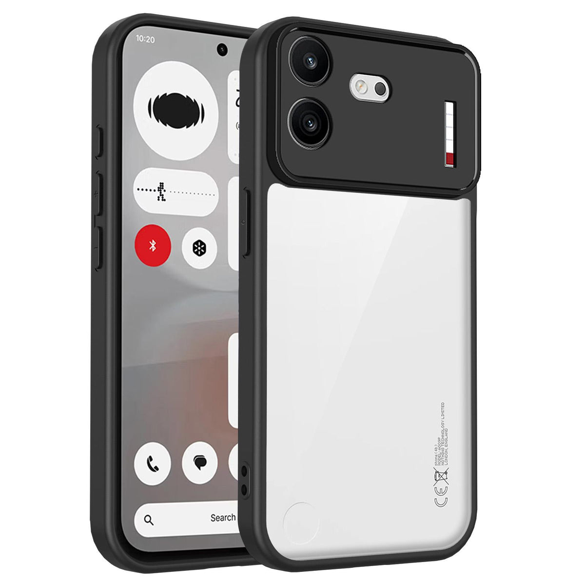 For Nothing Phone 4b Matte PC Skin-feel Shockproof Phone Case - Black - EDA008179308C