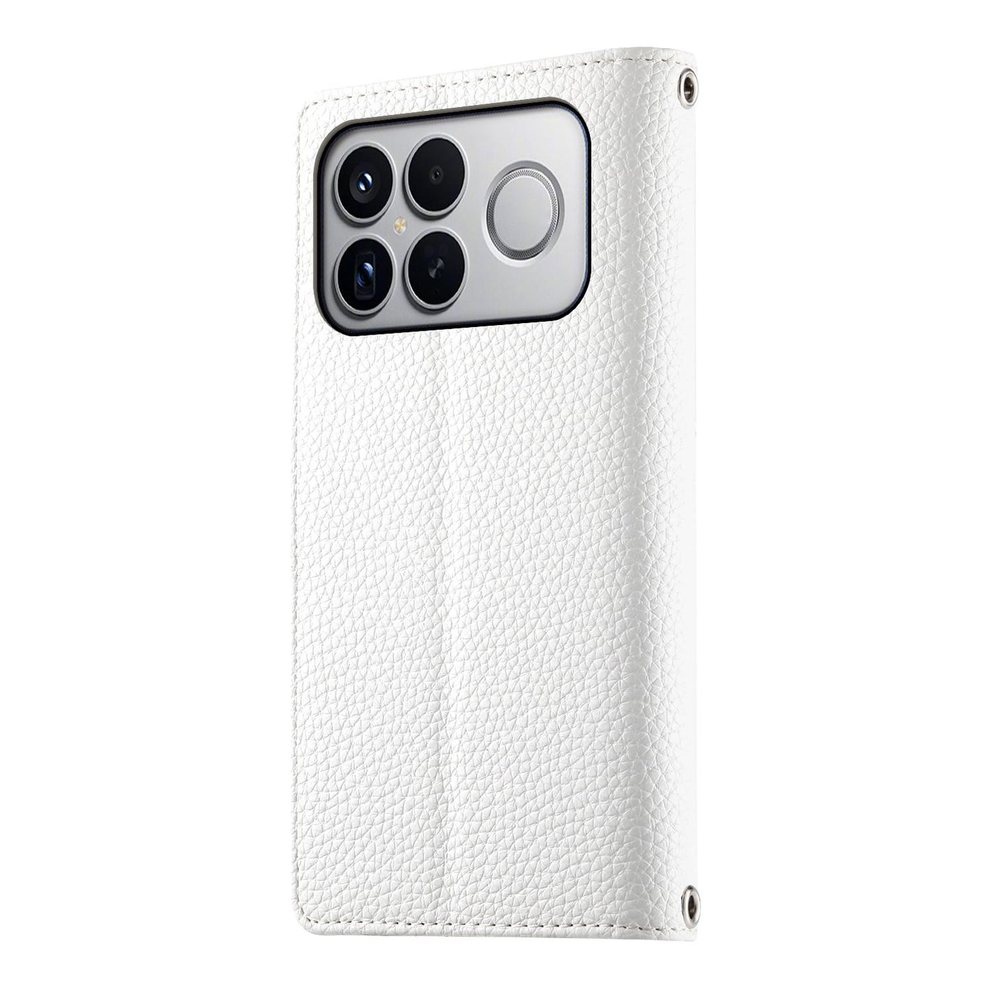 For Redmi K90 Pro Max / Poco F8 Ultra 5G Stitching Multi-card Zipper Wallet Leather Phone Case with Short Strap(White)