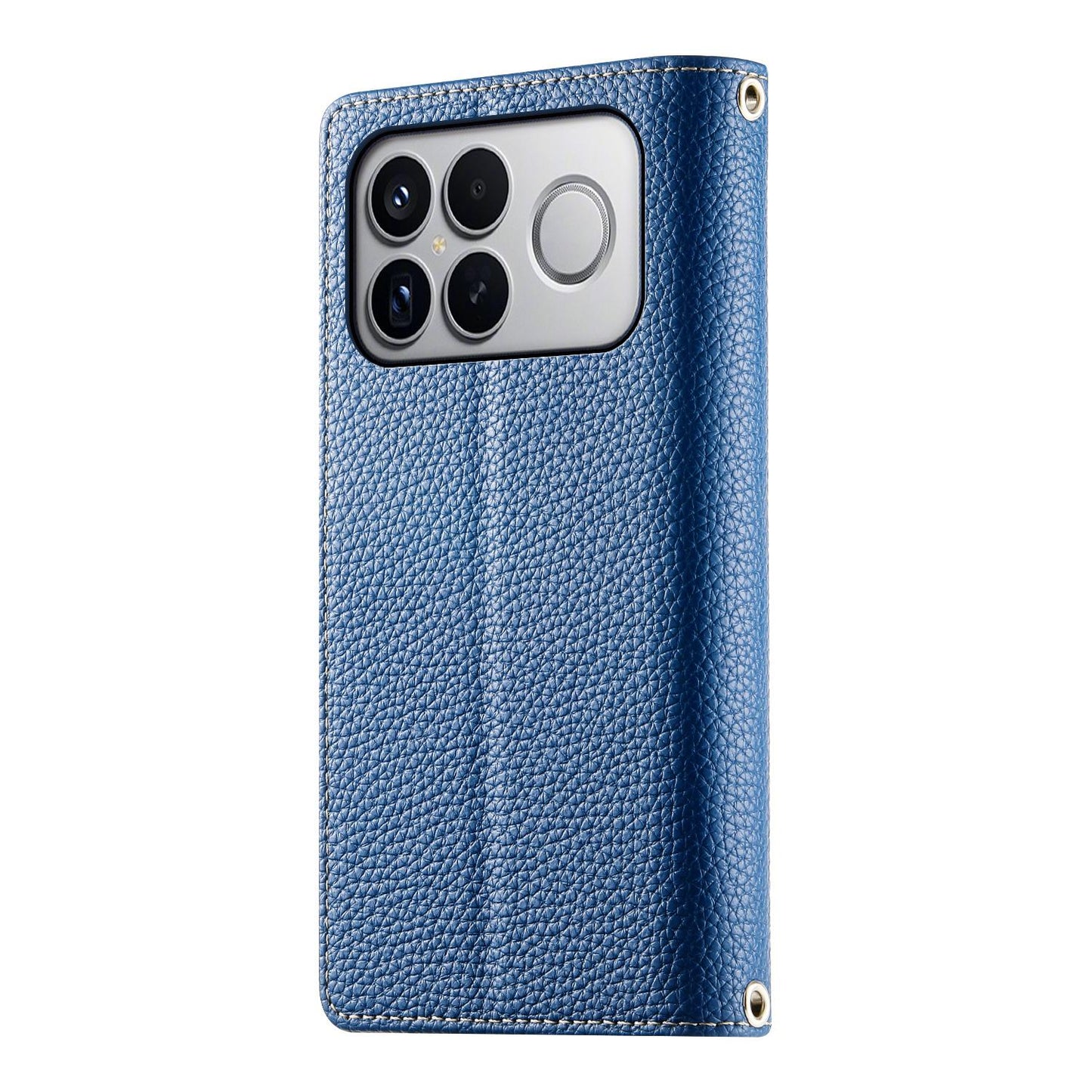 For Redmi K90 Pro Max / Poco F8 Ultra 5G Stitching Multi-card Zipper Wallet Leather Phone Case with Short Strap(Dark Blue)