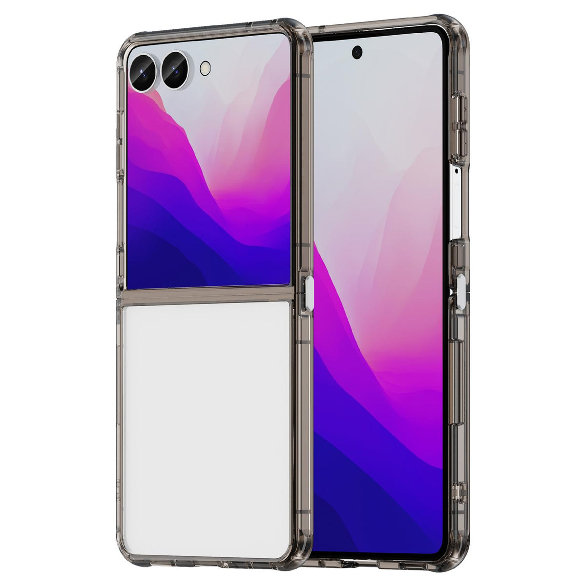 For Galaxy Z Flip8 5G PC Hybrid TPU Airbag Shockproof Phone Case - Transparent Black - EDA008242703A