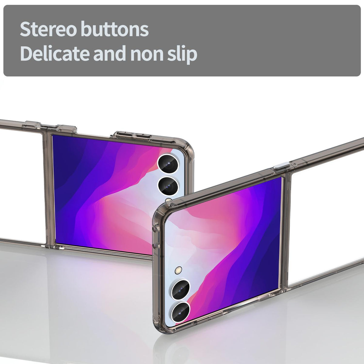 For Galaxy Z Flip8 5G PC Hybrid TPU Airbag Shockproof Phone Case - Transparent Black - EDA008242703A