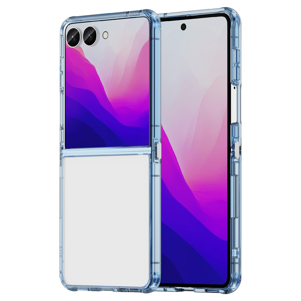 For Galaxy Z Flip8 5G PC Hybrid TPU Airbag Shockproof Phone Case - Transparent Blue - EDA008242703B