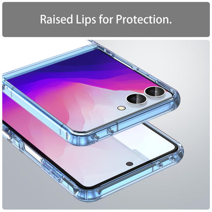 For Galaxy Z Flip8 5G PC Hybrid TPU Airbag Shockproof Phone Case - Transparent Blue - EDA008242703B