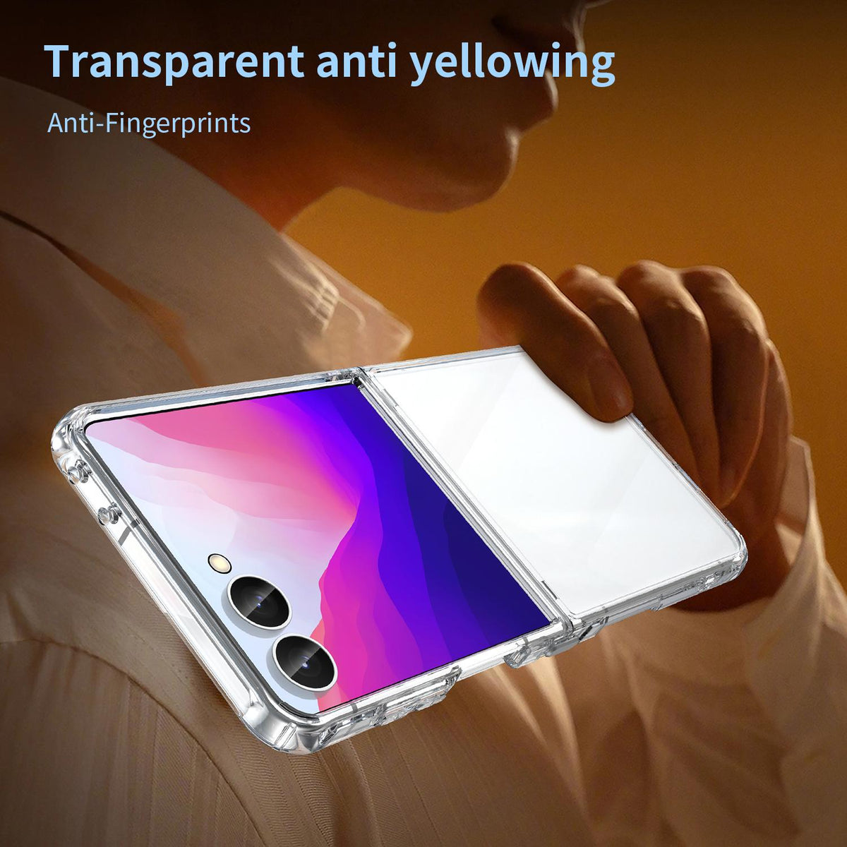 For Galaxy Z Flip8 5G PC Hybrid TPU Airbag Shockproof Phone Case - Transparent - EDA008242703C