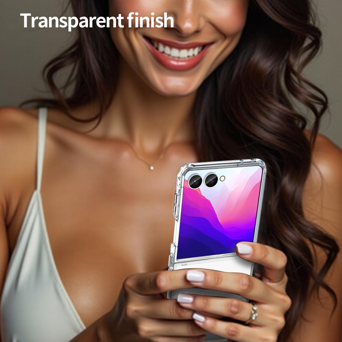 For Galaxy Z Flip8 5G PC Hybrid TPU Airbag Shockproof Phone Case - Transparent - EDA008242703C