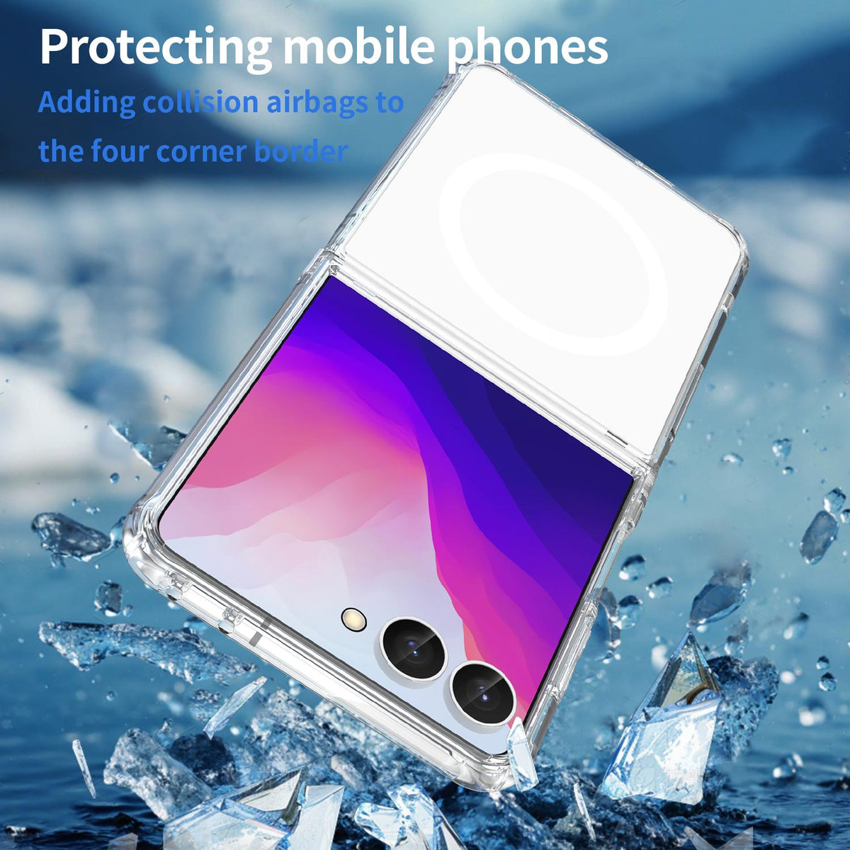 For Galaxy Z Flip8 5G PC Hybrid TPU Airbag Shockproof Phone Case - Transparent - EDA008242703C