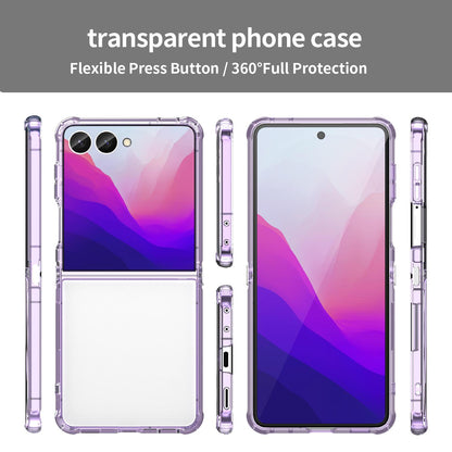 For Galaxy Z Flip8 5G PC Hybrid TPU Airbag Shockproof Phone Case - Transparent Purple - EDA008242703D