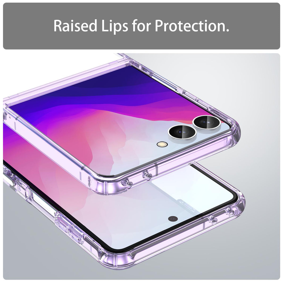 For Galaxy Z Flip8 5G PC Hybrid TPU Airbag Shockproof Phone Case - Transparent Purple - EDA008242703D