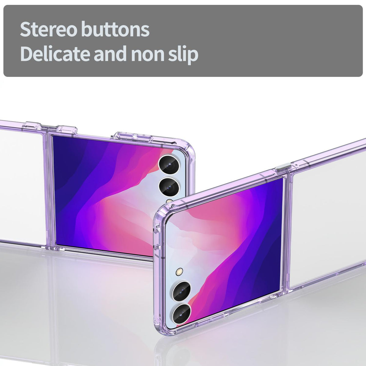 For Galaxy Z Flip8 5G PC Hybrid TPU Airbag Shockproof Phone Case - Transparent Purple - EDA008242703D