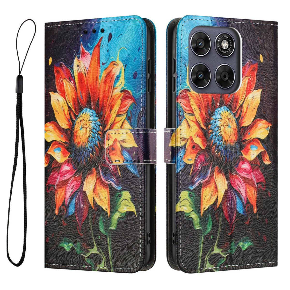 For Motorola Edge 70 Pro 5G Color Drawing Pattern Leather Phone Case - Sunflower - EDA008386634A