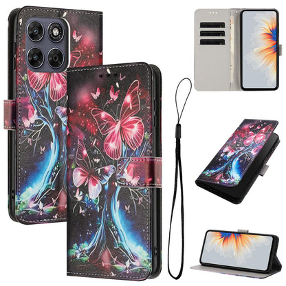 For Motorola Edge 70 Pro 5G Color Drawing Pattern Leather Phone Case - Butterfly Tree - EDA008386634G