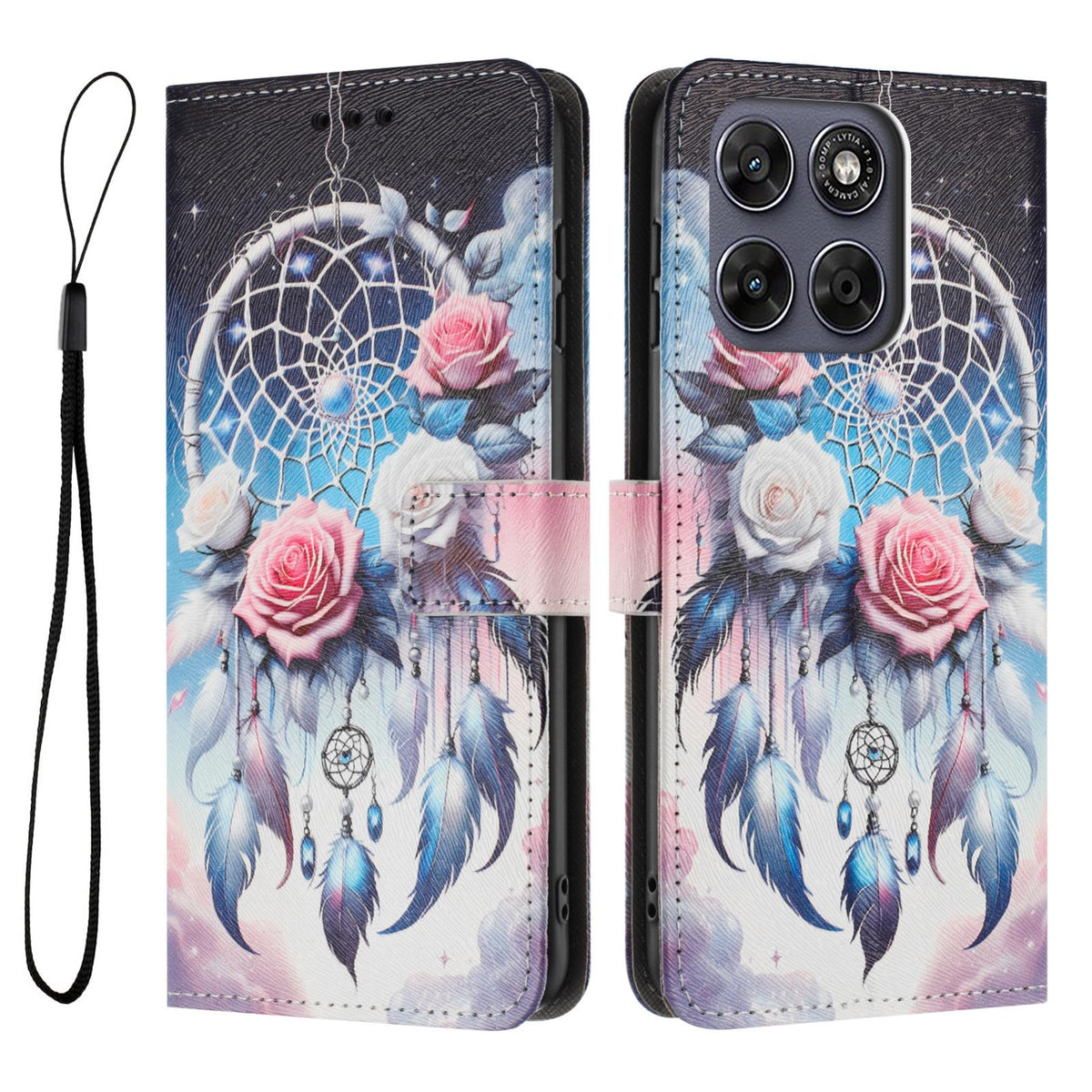 For Motorola Edge 70 Pro 5G Color Drawing Pattern Leather Phone Case - Flower Wind Chime - EDA008386634H