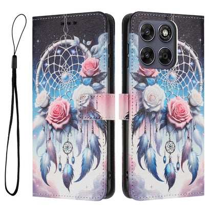 For Motorola Edge 70 Pro 5G Color Drawing Pattern Leather Phone Case - Flower Wind Chime - EDA008386634H