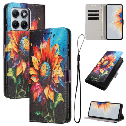 For Motorola Edge 5G 2026 Color Drawing Pattern Leather Phone Case - Sunflower - EDA008386635A