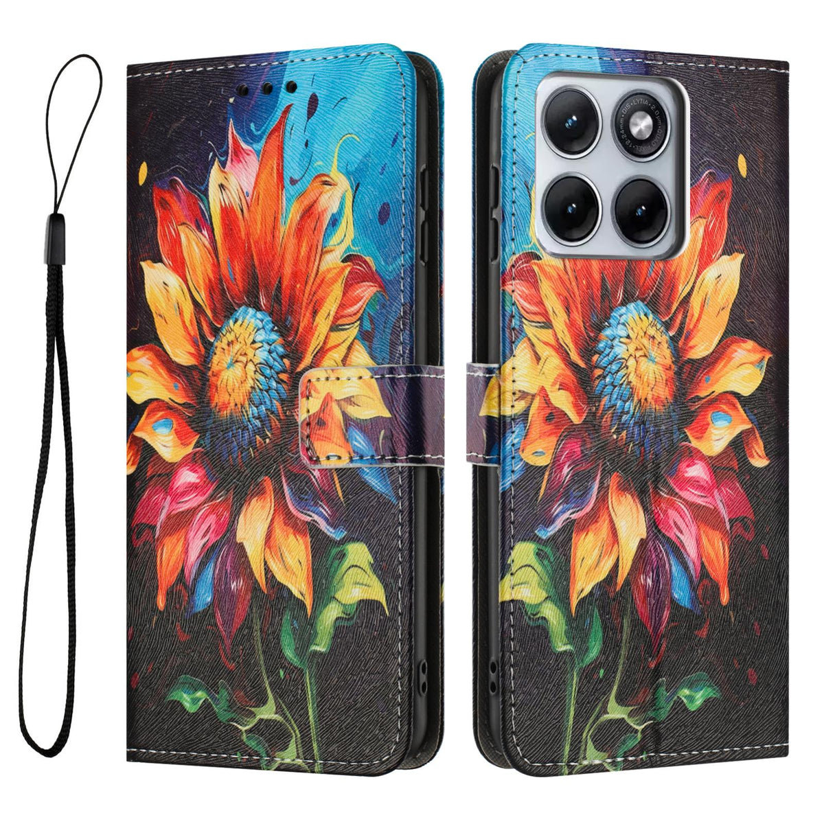 For Motorola Edge 5G 2026 Color Drawing Pattern Leather Phone Case - Sunflower - EDA008386635A