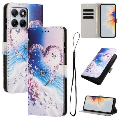 For Motorola Edge 5G 2026 Color Drawing Pattern Leather Phone Case - Love Butterfly - EDA008386635D