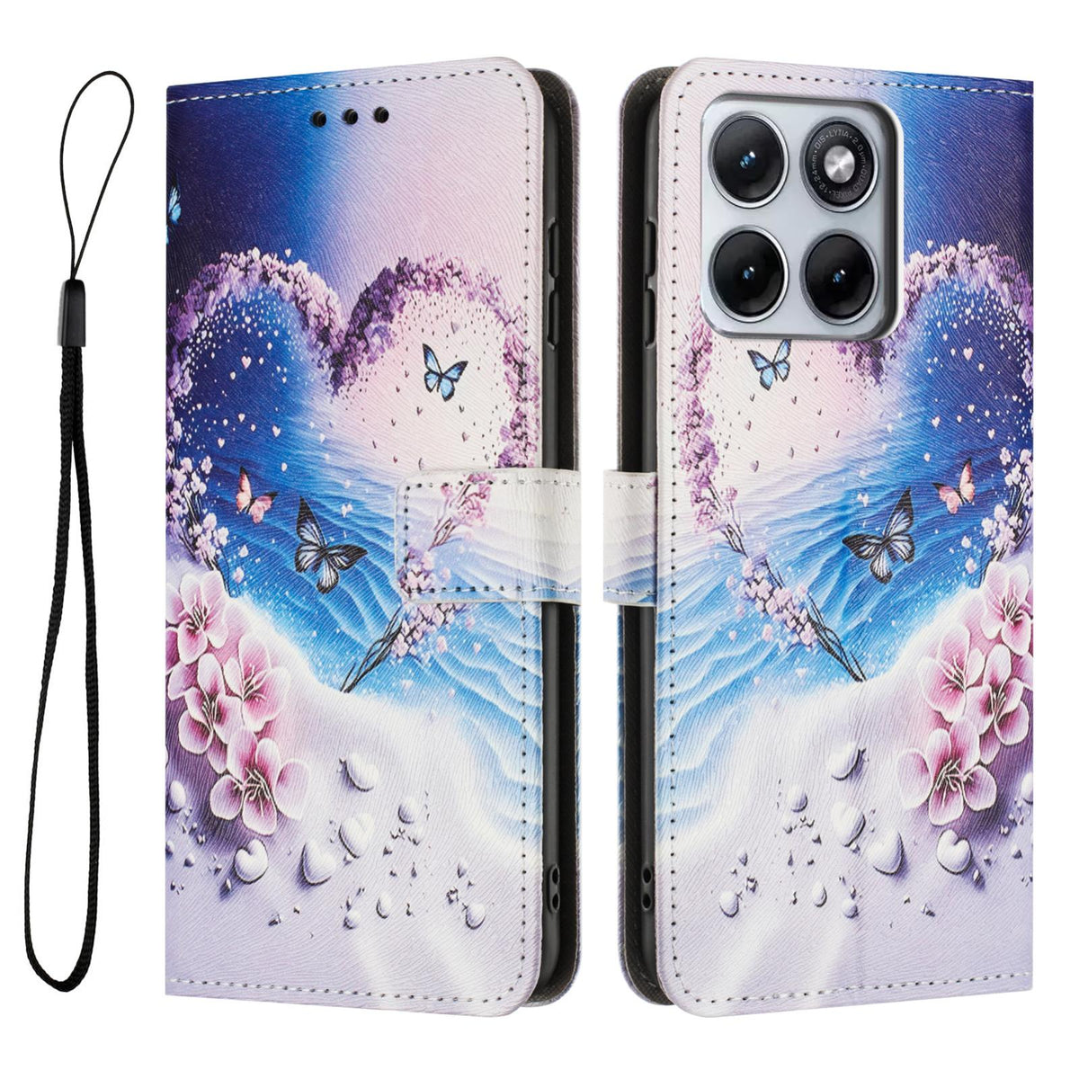 For Motorola Edge 5G 2026 Color Drawing Pattern Leather Phone Case - Love Butterfly - EDA008386635D