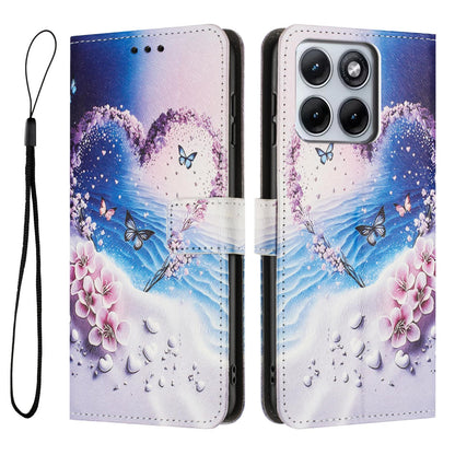 For Motorola Edge 5G 2026 Color Drawing Pattern Leather Phone Case - Love Butterfly - EDA008386635D