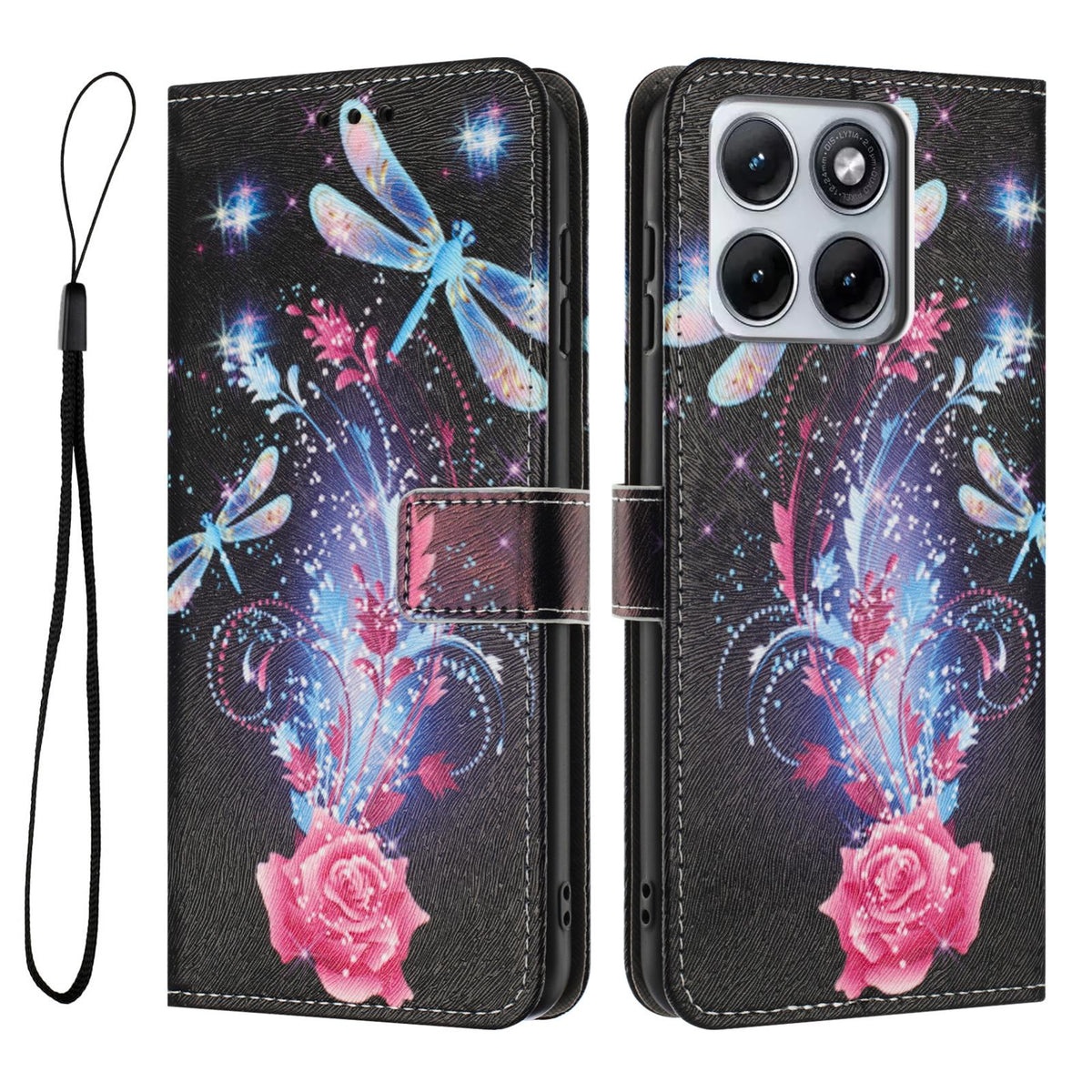 For Motorola Edge 5G 2026 Color Drawing Pattern Leather Phone Case - Dragonfly - EDA008386635F