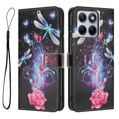 For Motorola Edge 5G 2026 Color Drawing Pattern Leather Phone Case - Dragonfly - EDA008386635F