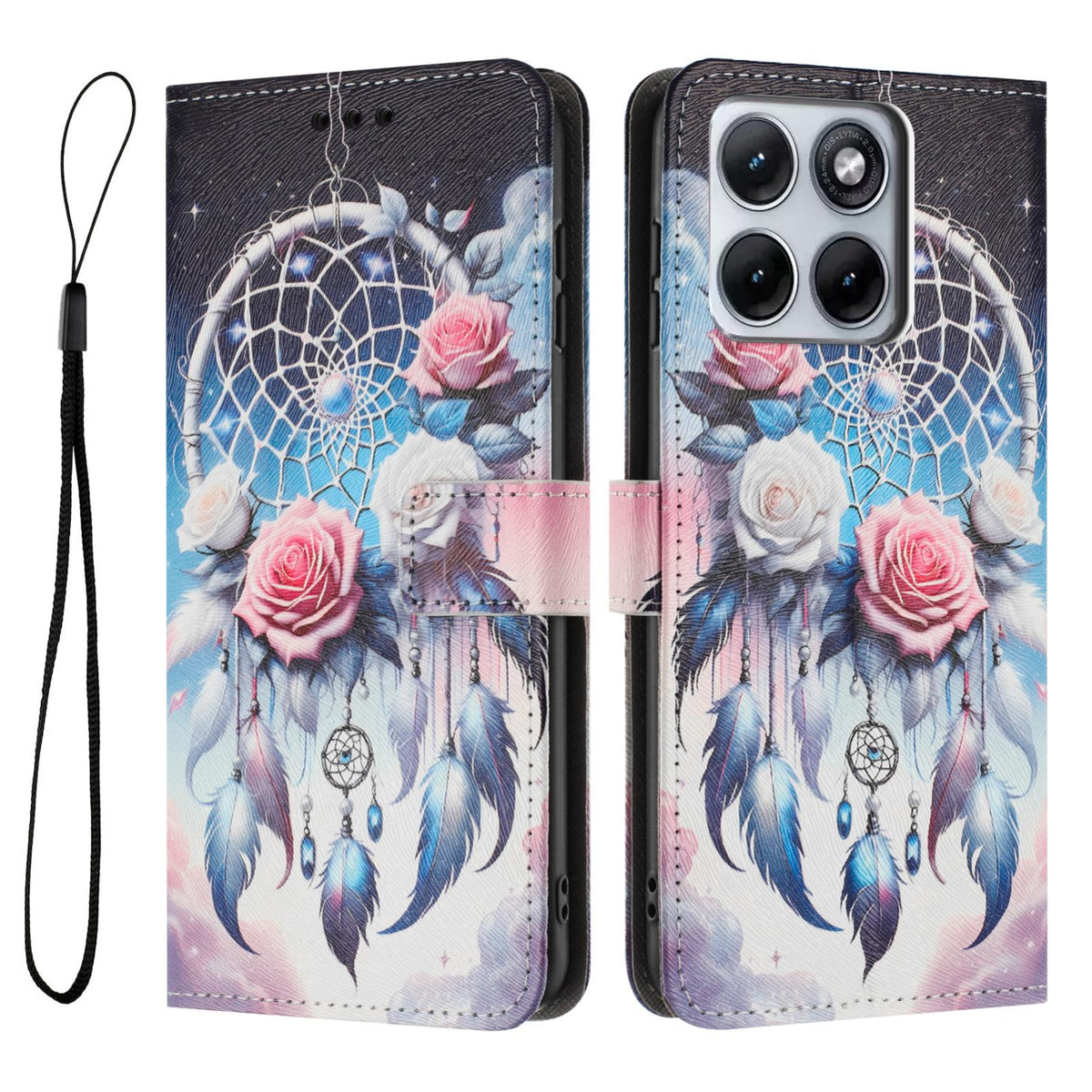 For Motorola Edge 5G 2026 Color Drawing Pattern Leather Phone Case - Flower Wind Chime - EDA008386635H